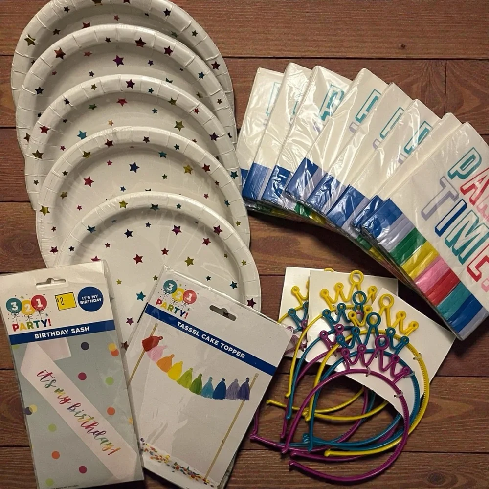 Colorful Party Supplies Set - New